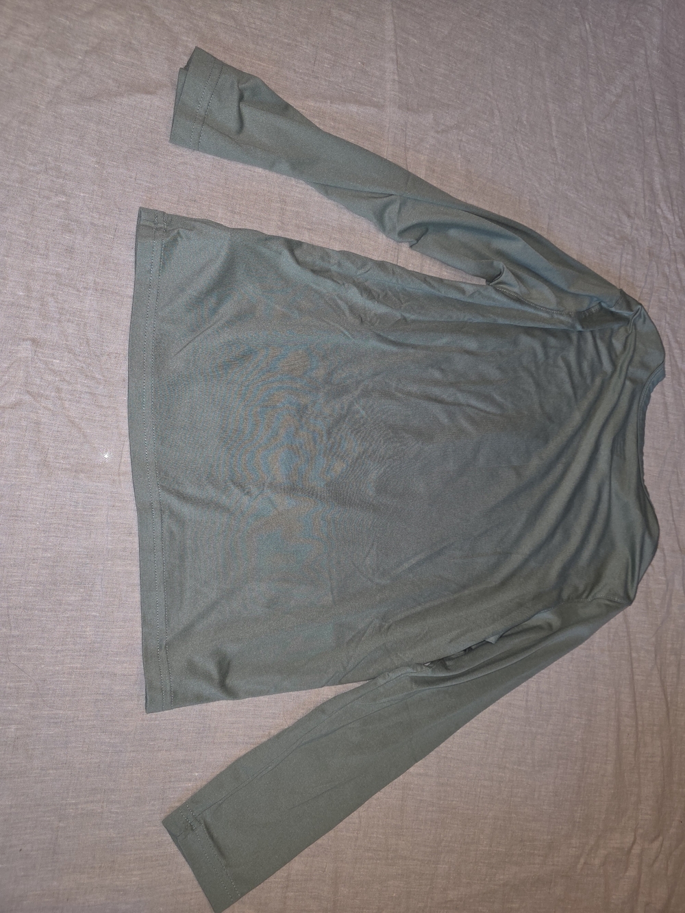 George Olive Green Long-Sleeve Tee with Neon Yellow Skull Graphic - Picture 2 of 4